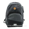 soft durable customized PU logo polyester travel motor men backpack with laptop holder,PU patch backpack
